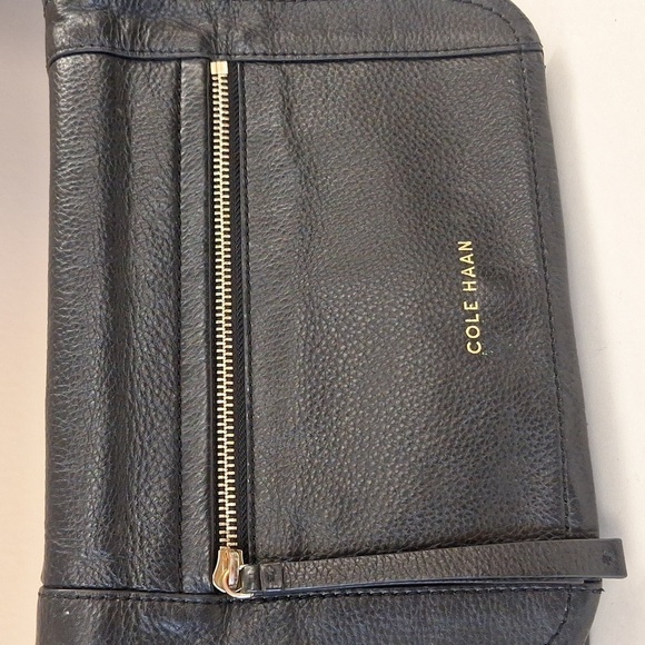 Cole Haan Black Leather Shoulder Bag Handbag - Picture 2 of 8